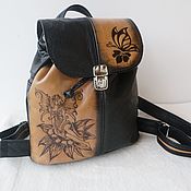 Сумки и аксессуары handmade. Livemaster - original item Custom engraved leather backpack for Victoria. Handmade.