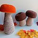Knitted mushroom Knit food play set Mushroom orange-cap Boletus boletus. Doll food. sunnytoys-gifts. My Livemaster. Фото №6