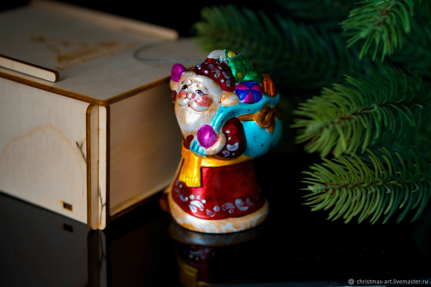 Christmas tree toy Christmas porcelain Christmas tree toy Santa Claus, Christmas decorations, Moscow,  Фото №1
