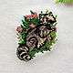 Embroidery ' Raccoon and flowers', Pictures, Krasnoyarsk,  Фото №1