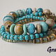 Bracelet with turquoise and coral. Bead bracelet. Grafoli jewellery. My Livemaster. Фото №4