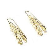 Украшения handmade. Livemaster - original item Crumpled earrings, gold earrings, broach earrings 2024 style. Handmade.