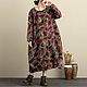 Autumn and winter dress in printed linen. Dresses. Buykud. Online shopping on My Livemaster.  Фото №2