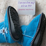 Работы для детей, handmade. Livemaster - original item Fur homemade ugg boots.Solid sole. Handmade.