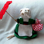 Куклы и игрушки handmade. Livemaster - original item Becassine the little traveling mouse with her umbrella. Handmade.