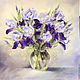 Oil painting flowers Irises. Design. Ирина Димчева. My Livemaster. Фото №5