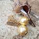 Cotton pearl earrings-AGRA GOLD, Earrings, Ashkelon,  Фото №1
