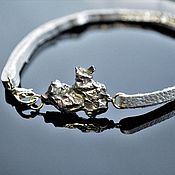 Украшения handmade. Livemaster - original item Leather bracelet with an iron meteorite 