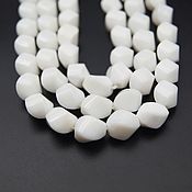 Материалы для творчества handmade. Livemaster - original item White onyx twisted beads 8h10 mm. Handmade.