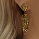 Винтаж: Золотые щиты, крупные серьги геральдика 1928 Jewelry, Серьги винтажные, Москва,  Фото №1
