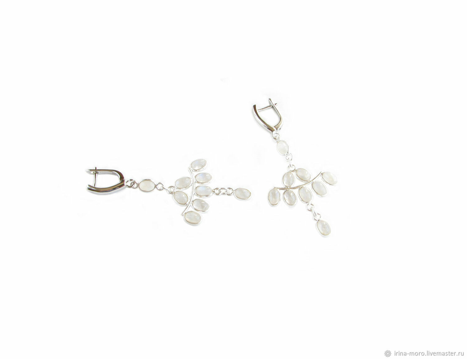 Moonstone earrings, moonstone earrings in silver, Earrings, Moscow,  Фото №1