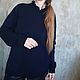  Вязанное поло свитер женский с рукавами темно синего цвета, Свитеры, Морозовск,  Фото №1