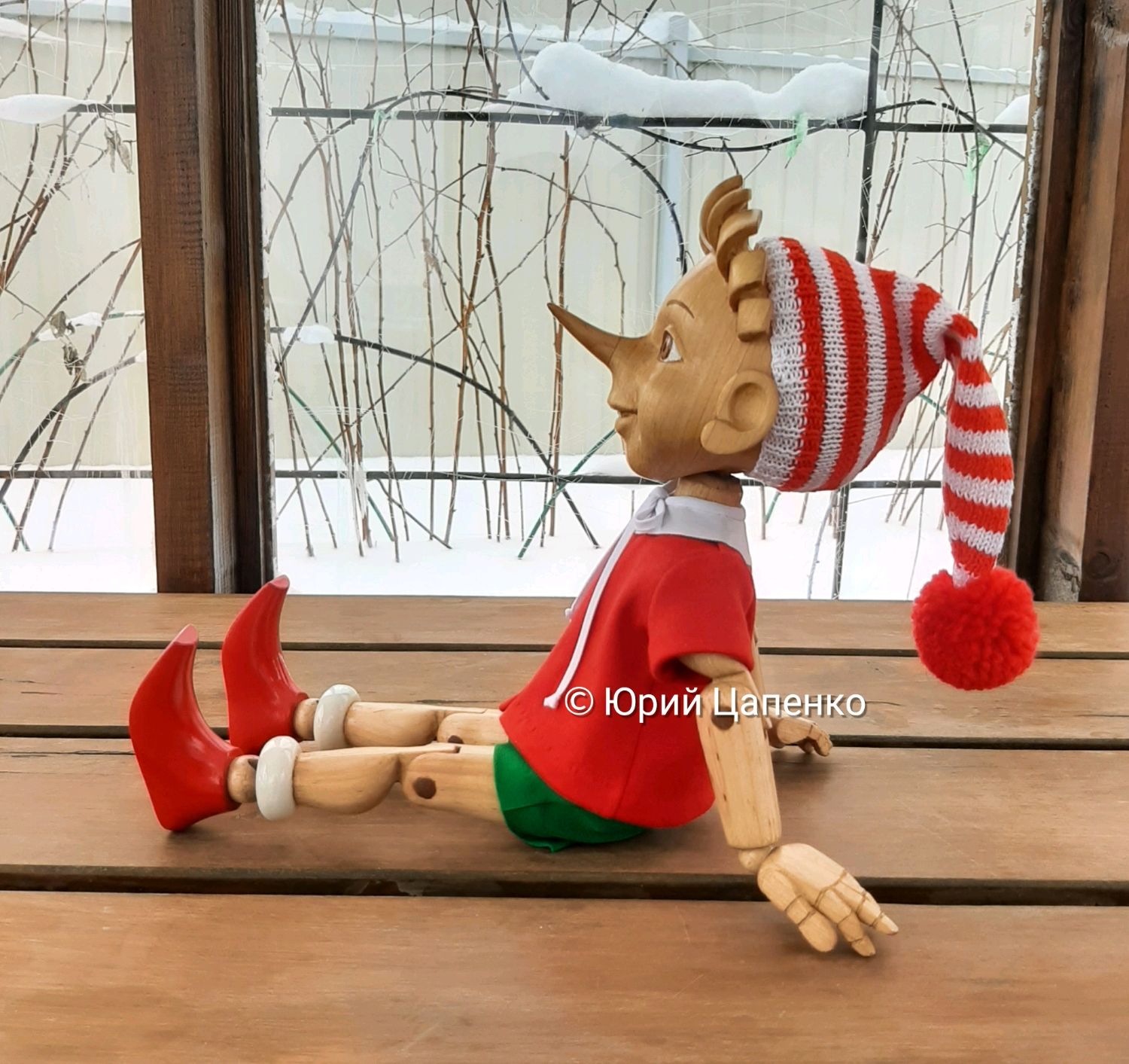 Wooden sculpture of Buratino (Pinocchio) The bright and fe. Flickr