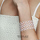 Wedding Wide lace Boho bracelet for the bride, white, Cuff bracelet, Krasnogorsk,  Фото №1