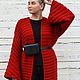 Заказать Кардиган вязаный, крупная вязка "Red". Светлана Денисенко. Ярмарка Мастеров. . Пальто Фото №3