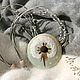 Large round pendant with dandelion polymer clay. Pendants. AleksPolymer. Online shopping on My Livemaster.  Фото №2