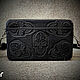 Заказать Сумка мужская кроссбоди из натуральной кожи с черепами. conor.leather. Ярмарка Мастеров. . Мужская сумка Фото №3