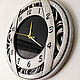 Order Wall clock round whitewashed oak black glass. KancyrevDecoration. Livemaster. . Watch Фото №3