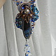 Kit 'Night wave' with the Shibori silk ribbon, Jewelry Sets, Blagoveshchensk,  Фото №1