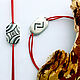 Yera, A bracelet on a red thread with the rune Yera double-sided, silver, Bracelet thread, Moscow,  Фото №1