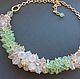 Necklace BLOOMING ALMOND rose quartz and prehnite, Necklace, Moscow,  Фото №1