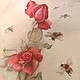 Акварель в старинном стиле "Пчелы и розы", Картины, Саратов,  Фото №1