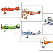Картины и панно handmade. Livemaster - original item Planes Paintings Set Posters 6 Pcs For Children`s Room. Handmade.
