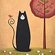 Painting with a black cat Zen. Pictures. give to know the wonders. My Livemaster. Фото №6