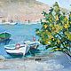Oil painting.Boats. Balaclava. Crimea, Pictures, Novosibirsk,  Фото №1