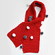 Order Red knitted scarf with POM-poms. Space Cat Knitting. Livemaster. . Scarves and snoods Фото №3