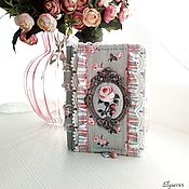 Канцелярские товары handmade. Livemaster - original item Shabby pink notebook with gray A6, 240 pages.. Handmade.