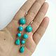 Earrings Turquoise cascade. Earrings. Jewelry Elena. Online shopping on My Livemaster.  Фото №2
