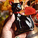 Винтаж: Статуэтка черная кошка, Италия. Статуэтки винтажные. Две брюнетки. Ярмарка Мастеров.  Фото №5