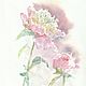 Watercolor miniatures. PEONY delicate, Pictures, Moscow,  Фото №1