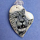  White leopard pendant with miniature painting for only 200 rubles. Pendant. lacquer miniature. My Livemaster. Фото №6