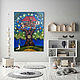The painting on wood 90x76sm "Fox in the autumm", Pictures, Moscow,  Фото №1