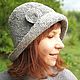 Crochet cloche hat women, ladies cloche hat in gray color, Hats1, Ekaterinburg,  Фото №1