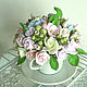 Mini bouquet in pastel colors. Flowers from polymer clay. Composition. Olga-art-flower. My Livemaster. Фото №5