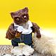 Сова "С добрым утром! ". Интерьерная кукла. Lerlik_miniatures. Интернет-магазин Ярмарка Мастеров.  Фото №2