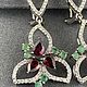 Серьги с изумрудами 0,96 ct и яркими гранатами 6 ct. Серьги классические. AMG. Ярмарка Мастеров.  Фото №4