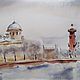 Watercolor painting Petersburg in the snow (brick gray beige picture). Pictures. Pastelena. Online shopping on My Livemaster.  Фото №2