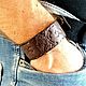 Men's bracelet genuine leather embossed lion, Cuff bracelet, Moscow,  Фото №1