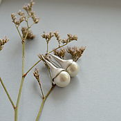 Украшения handmade. Livemaster - original item Silver acorn earrings with mother of pearl. Handmade.