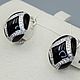 Silver earrings with black onyx and cubic zirconia. Earrings. yakitoriya. Online shopping on My Livemaster.  Фото №2
