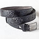 Order Black Gray Leather Belt for Women, 3.4 cm wide. Two Starlings. Livemaster. . Straps Фото №3