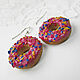 Order Donuts Polymer Clay Earrings Pink Donut Earrings for Girls. Bionika - Polymer Clay Jewelry (Bionika). Livemaster. . Earrings Фото №3