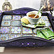 Serving tray 'VIOLETTE'. Trays. Decoupage. Online shopping on My Livemaster.  Фото №2