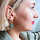 Jade Gold Earrings'. Earrings. Red Rose. Online shopping on My Livemaster.  Фото №2