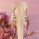 Asymmetric earrings ' Powdery Owls', Earrings, Moscow,  Фото №1