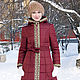 Order Burgundy coat with hood, warm winter coat, women's long coat. Lara (EnigmaStyle). Livemaster. . Down jackets Фото №3